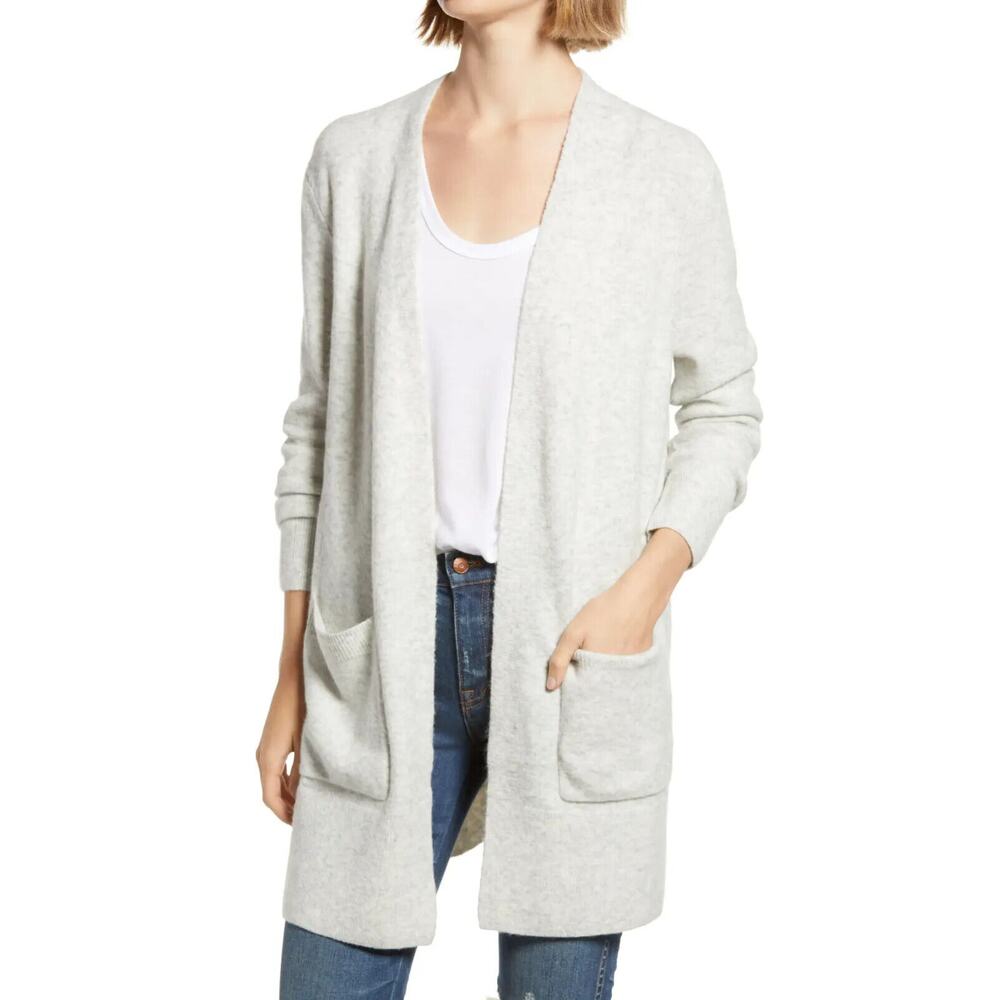 Madewell Gray Kent Cardigan Sweater In Coziest Alpaca Yarn Medium Wool